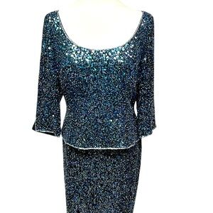 Lilly Rubin Silk Sequins Maxi Skirt Set